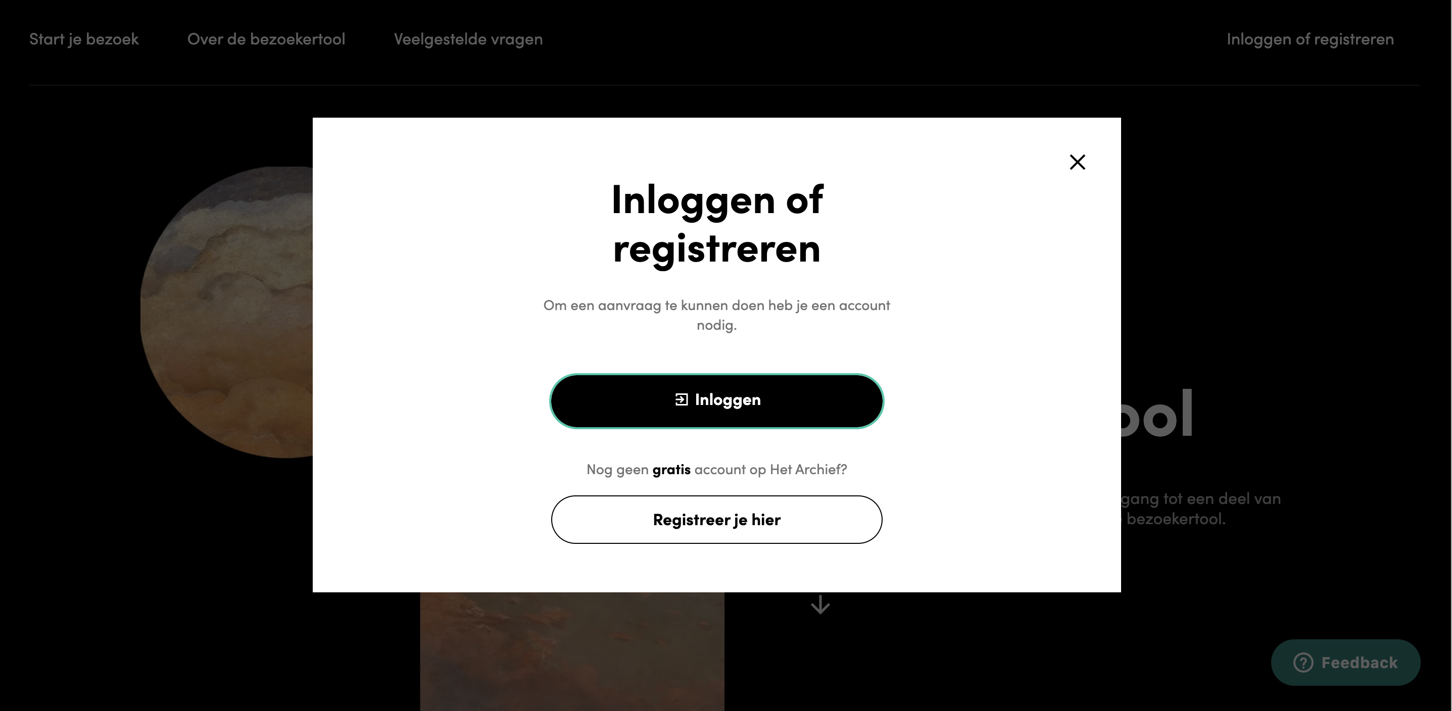 Inloggen bezoekertool